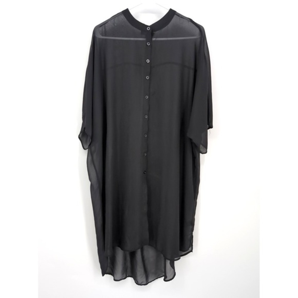 Torrid Kimono Cardigan Black Sheer Button Up Women's Size‎ 0